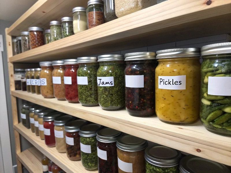 Mason jars in fridge with plastic lids