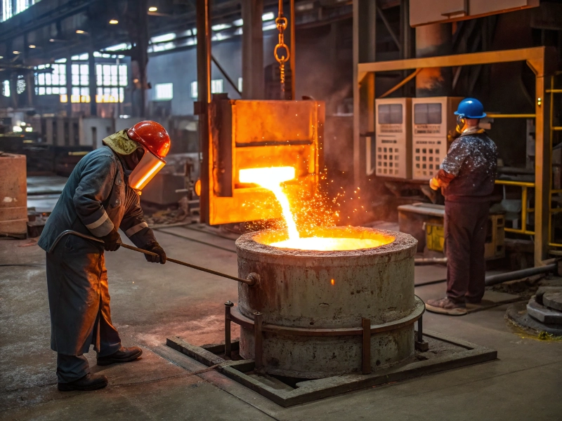 Image of glass factory furnace