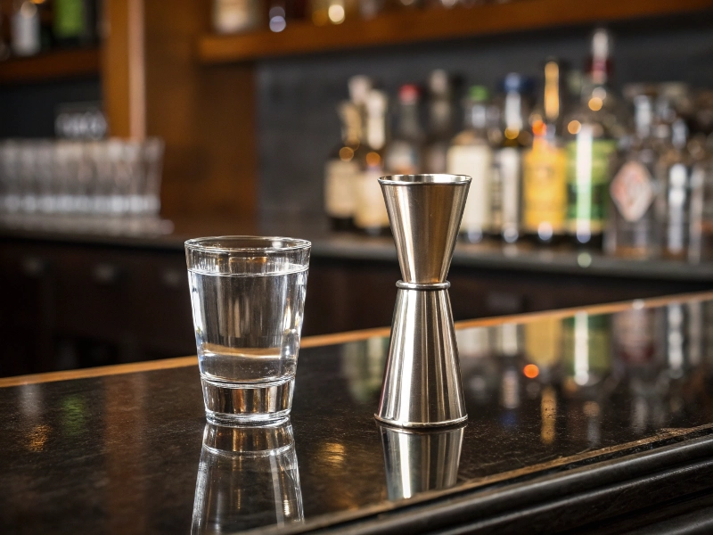 Shot glass and jigger comparison